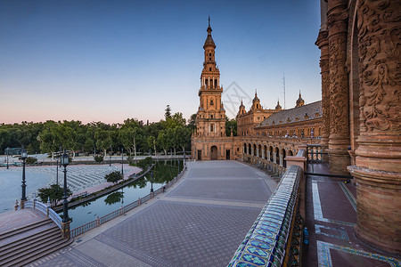 塞维利亚著名旅游景点西班牙广场高清图片