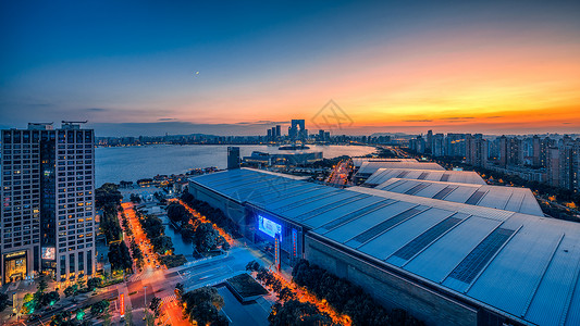 科技风名片苏城夜幕降临背景