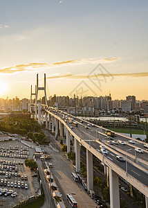 上海南浦大桥道路高清图片素材