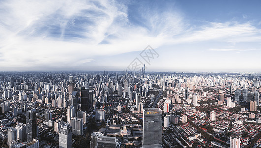 上海城市全景蓝天高清图片素材