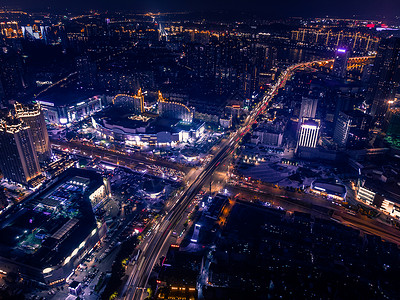 福州二环大桥城市立交桥航拍夜景高清图片素材