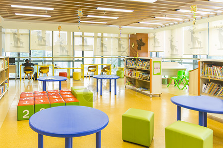 宝宝幼儿园暑假研学儿童图书馆背景