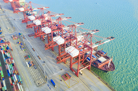 上海洋山深水港洋山深水港自动化码头背景