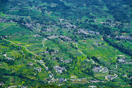 俯视山川风光背景图片