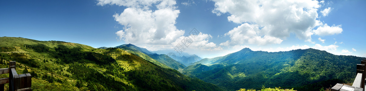 蓝天白云树神农架风光背景