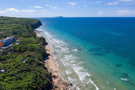 海面航拍涠洲岛的海背景