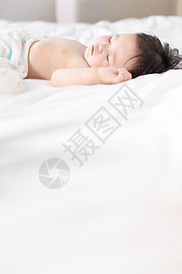 睡着的女婴东亚人高清图片素材