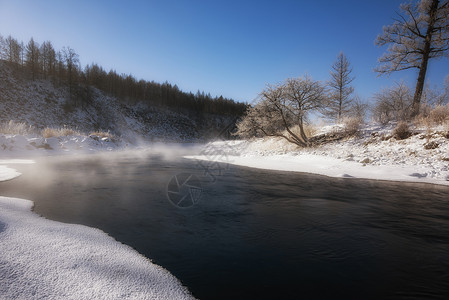 内蒙阿尔山冬季的河流背景