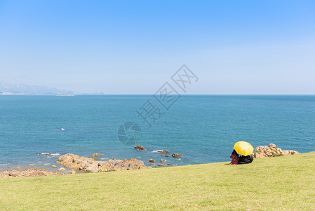 青岛网红景点小麦岛公园沿海高清图片素材