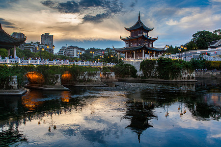 贵州贵阳甲秀楼著名旅游景点高清图片素材