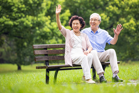 老年夫妇形象亚洲人高清图片素材