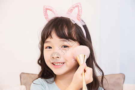 儿童居家化妆中国人高清图片素材
