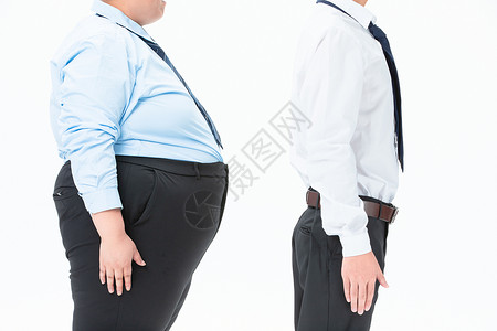 飞翔的商务男肥胖商务男性比肚子背景
