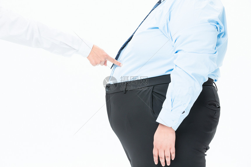 肥胖商务男性指肚子图片