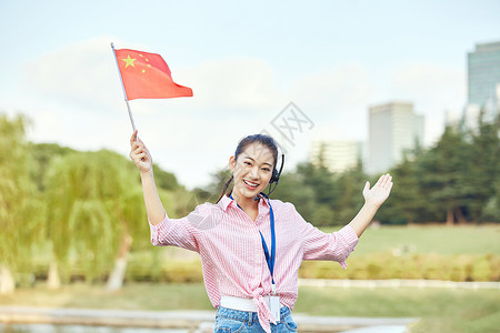 女导游形象旅行讲解导游高清图片