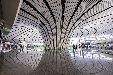 北京大兴国际机场的建筑设计高清图片素材