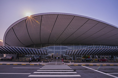 空间线条北京大兴国际机场外景建筑背景