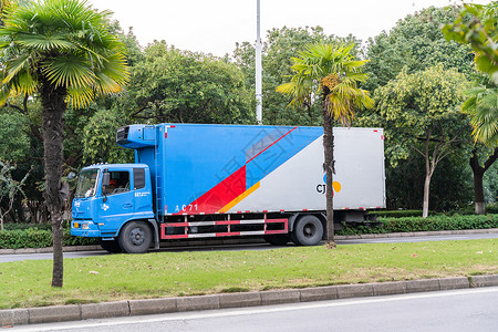 集装箱卡车货车高清图片素材