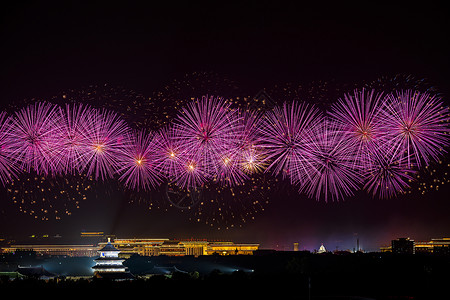 北京天坛夜空烟花图片