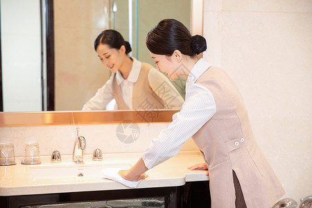 女服务生女性服务生清洁酒店形象背景