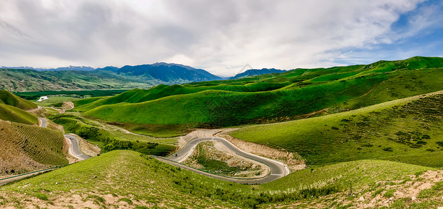 绕山公路新疆独库公路风光背景