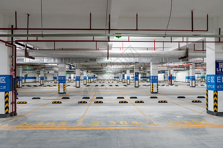 新开放的地下停车场背景图片