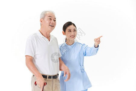 护工照顾老人人物高清图片素材