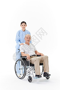 护工照顾老人模特高清图片素材