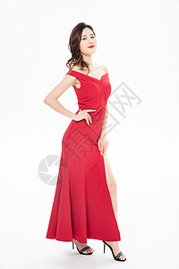 小红裙就是焦点气质美女形象背景
