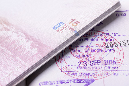国外留学出国签证visa特写背景图片