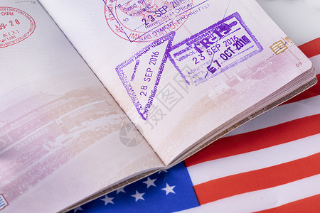 移民国外留学出国签证visa特写背景图片