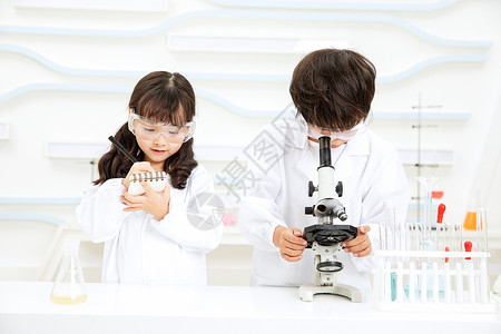 显微镜儿童小小科学家显微镜观察记录背景