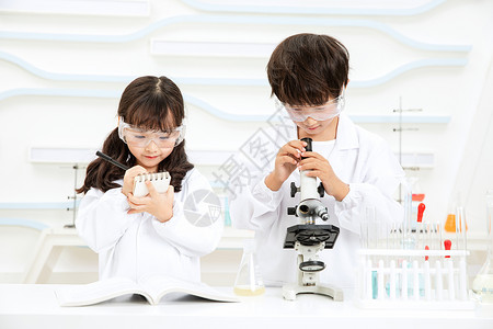 显微镜儿童小小科学家显微镜观察记录背景
