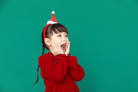 开心圣诞女孩圣诞女孩欢乐形象背景