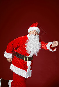 圣诞老人奔跑背景图片