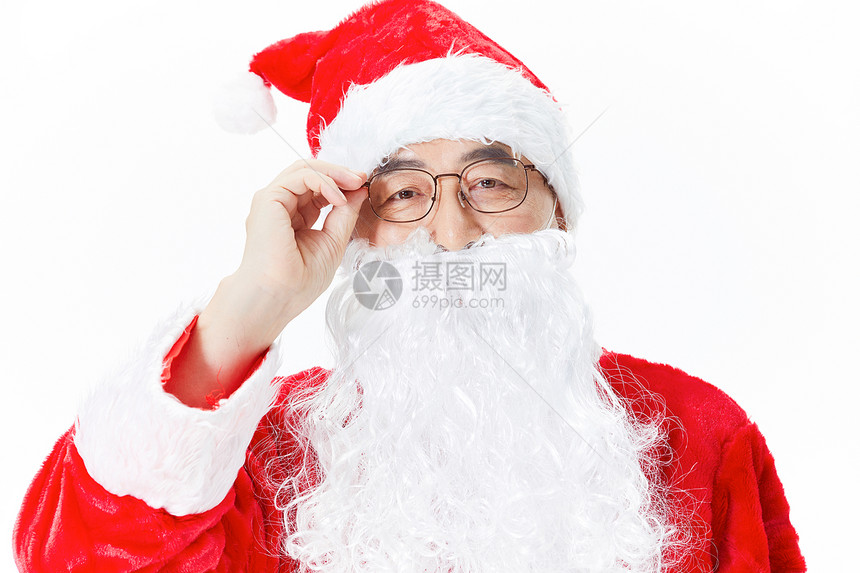 圣诞老人戴眼镜图片