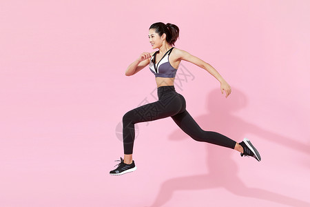 健身女性奔跑活力高清图片素材