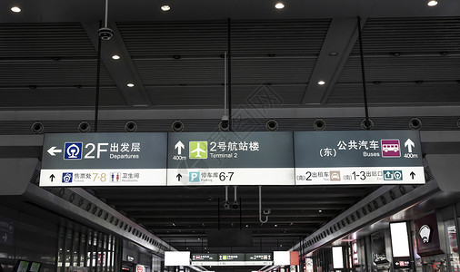 虹桥机场指示牌背景图片