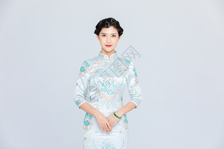 旗袍新娘中国风旗袍美女背景