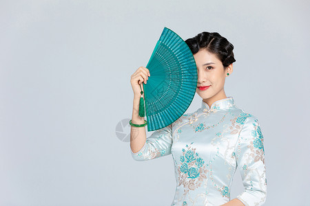 中国风旗袍美女模特高清图片素材