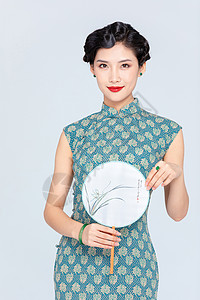古典人物中国风海报设计民国古风旗袍美女背景