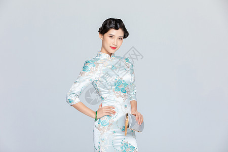 旗袍新娘中国风旗袍优雅女性背景