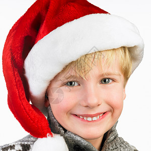 戴圣诞帽的男孩图片
