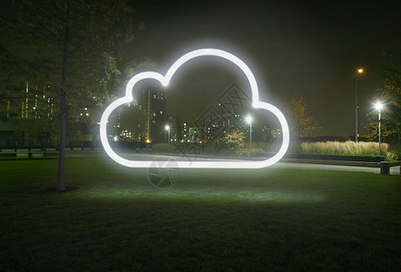 城市公园夜光云符号背景图片