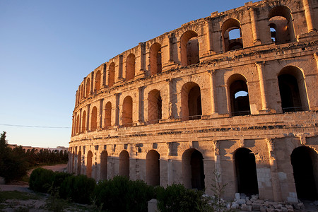 突尼斯埃尔杰姆的古代圆形剧场高清图片