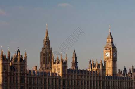 外部时钟大本钟和议会大厦，英国伦敦背景