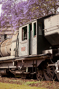 内罗毕铁路博物馆里的火车头背景