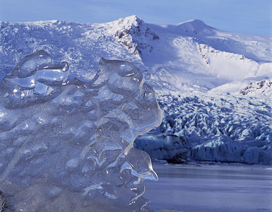 Fellsjokull冰川冰的特写镜头旅行高清图片素材