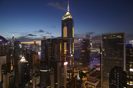 中国香港夜景鸟瞰图图片