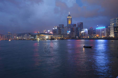 香港维多利亚港的夜景图片